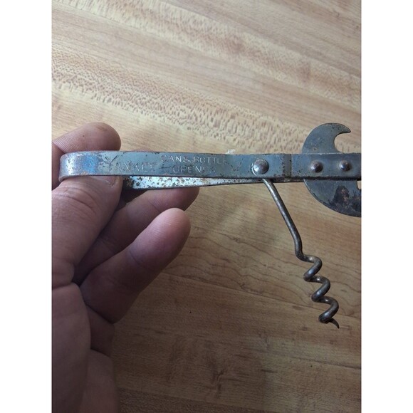 2 Vintage Metal Tools – Wire Fence Tool & Can Opener Corkscrew – Rustic... - Picture 3 of 5